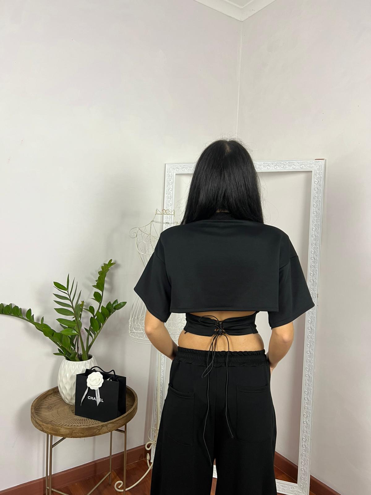 T-Shirt Corsetto Techwear Black