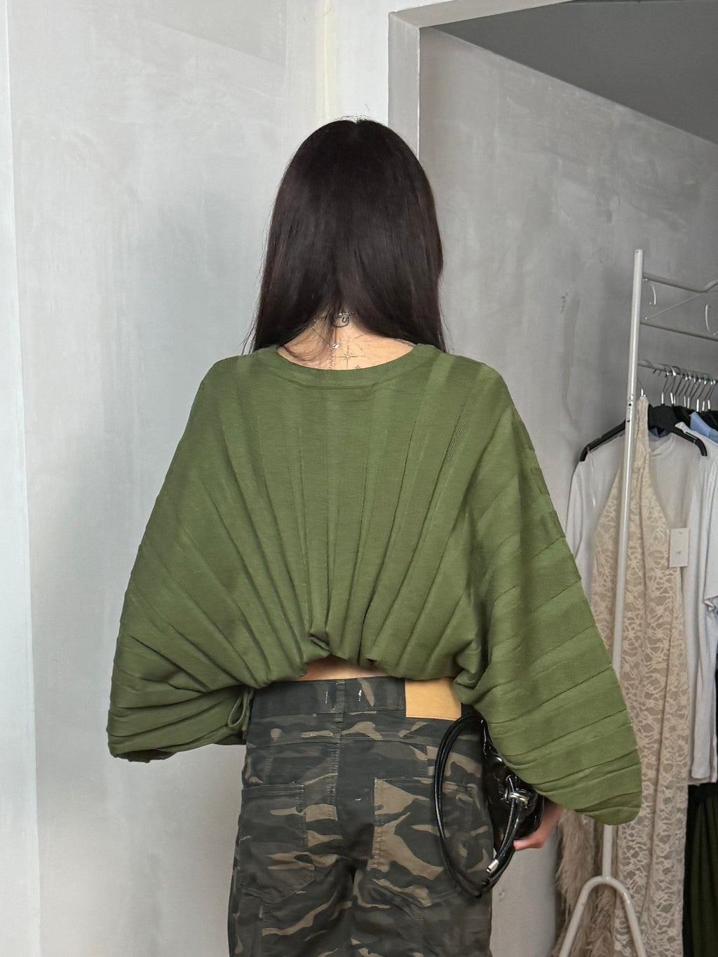 MAGLIA PLISSÉ CROPPED