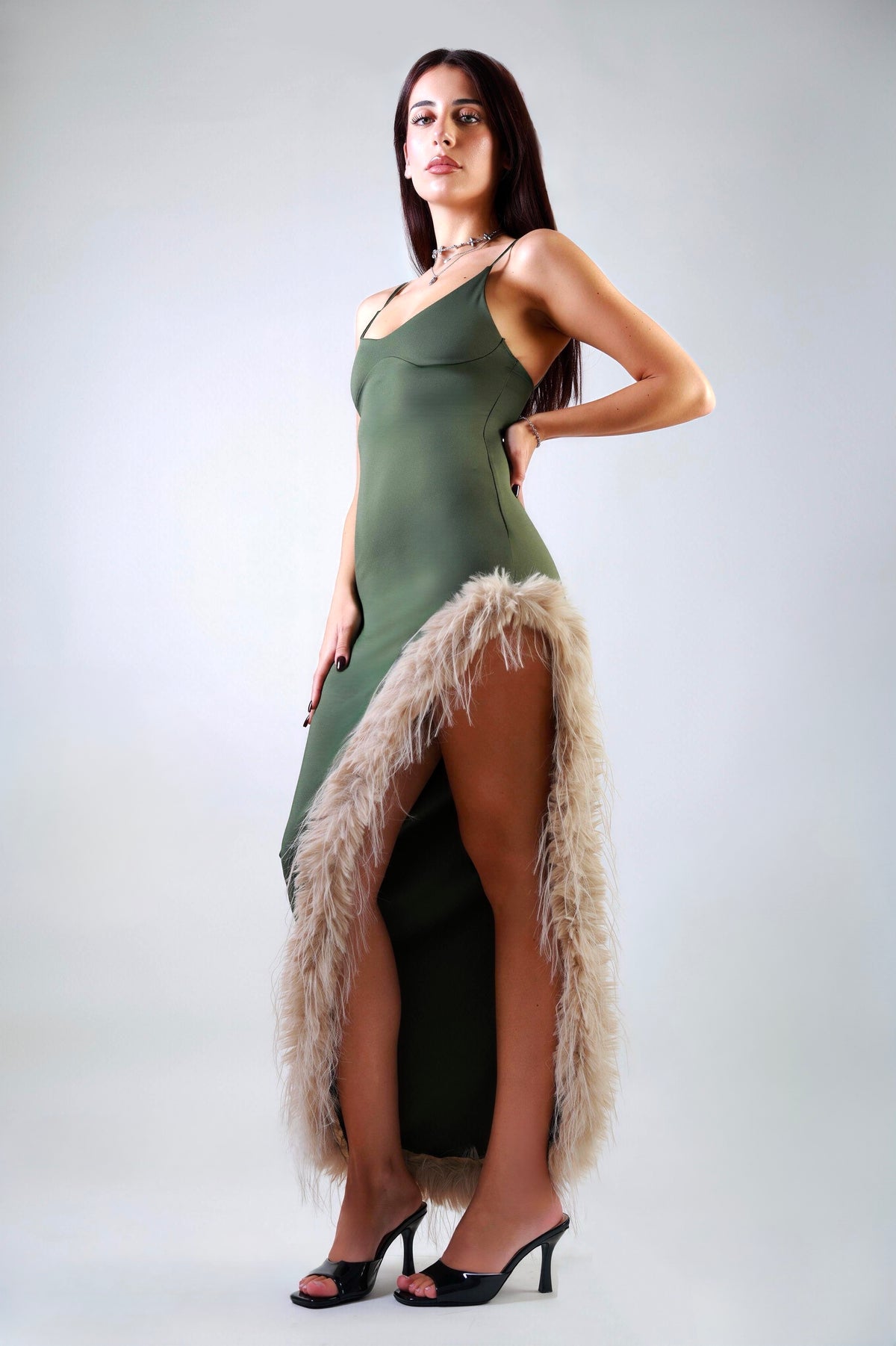 PLUME FATALE DRESS GREEN