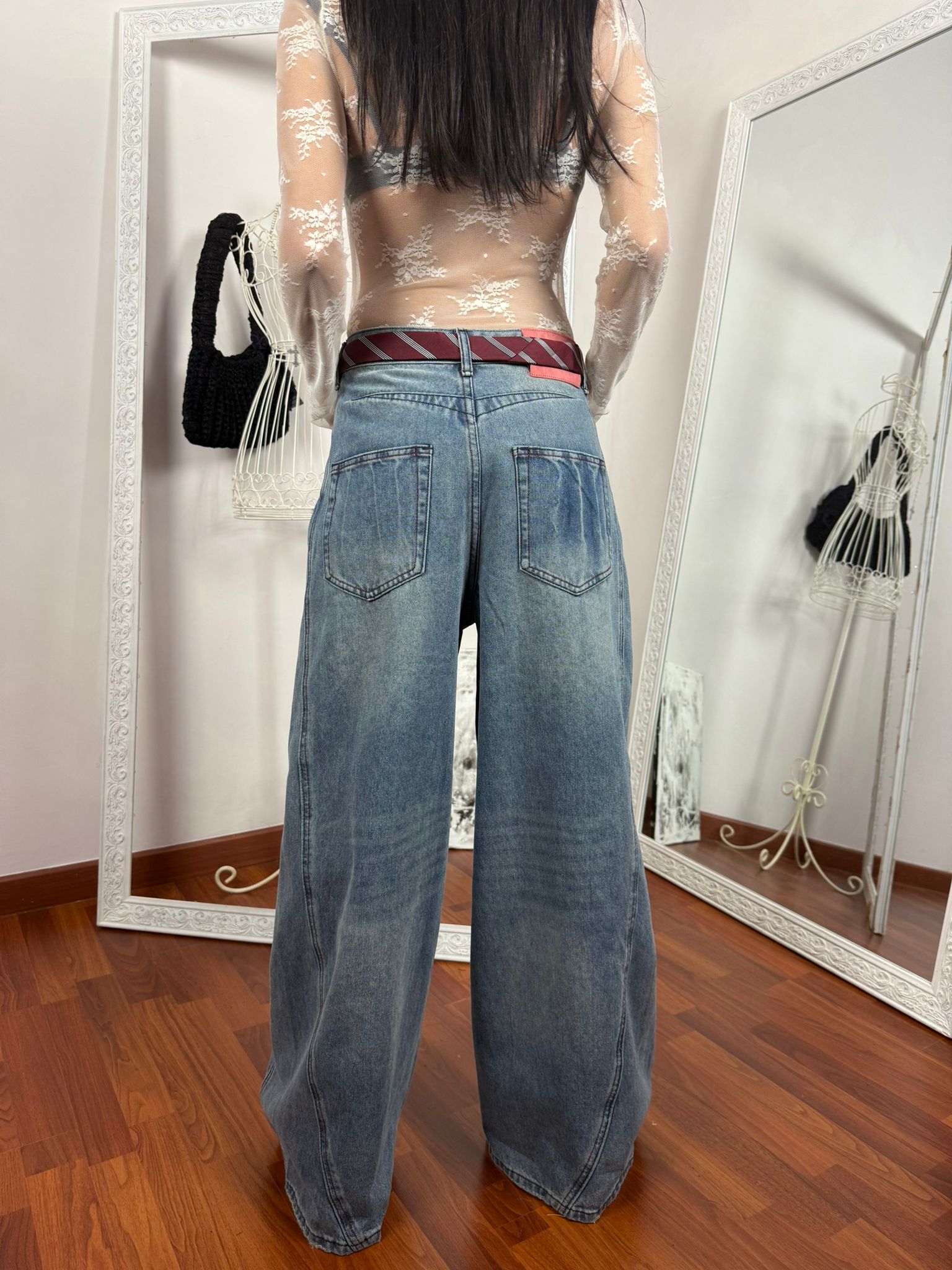 Tie Belt Jeans