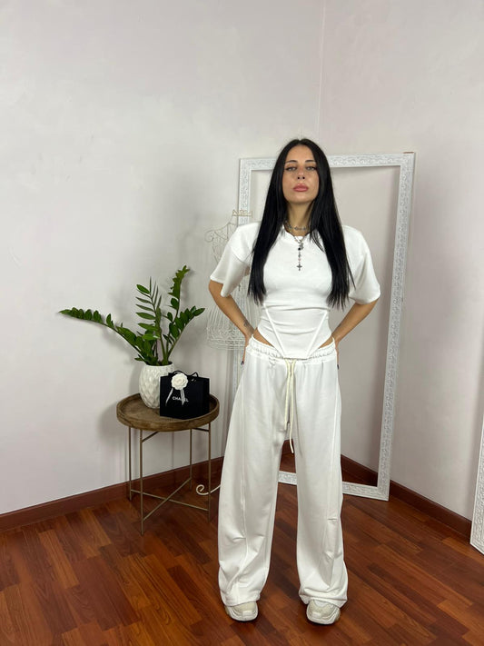 White Wide Jumpsuit