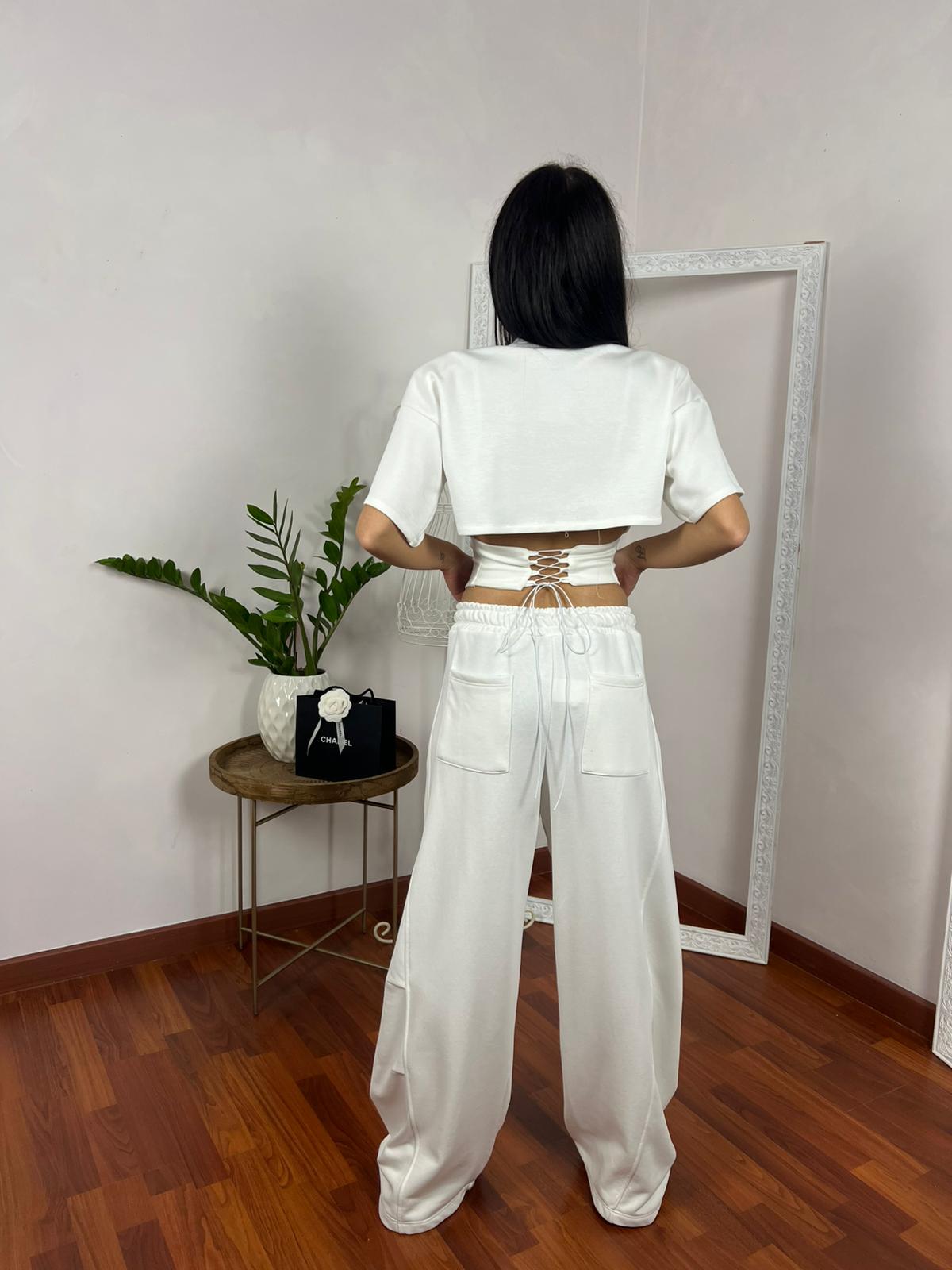 T-Shirt Corsetto Techwear White