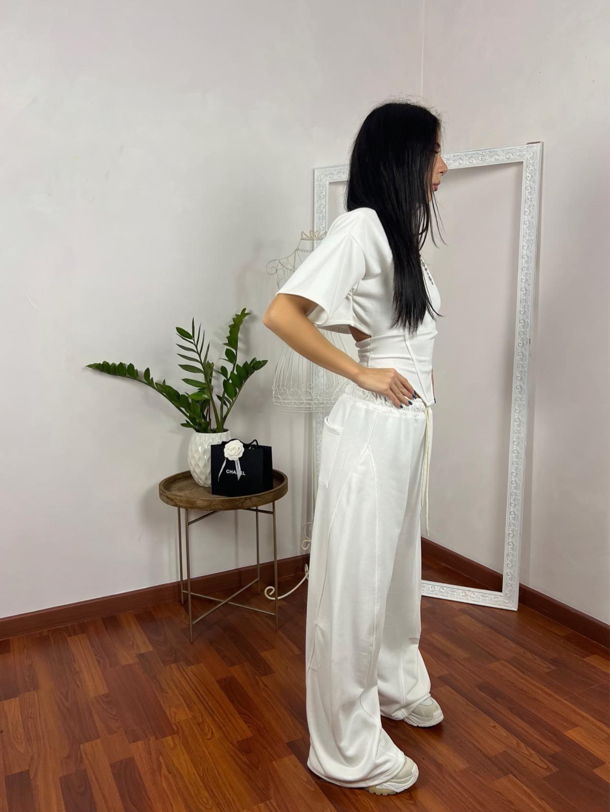 White Wide Jumpsuit