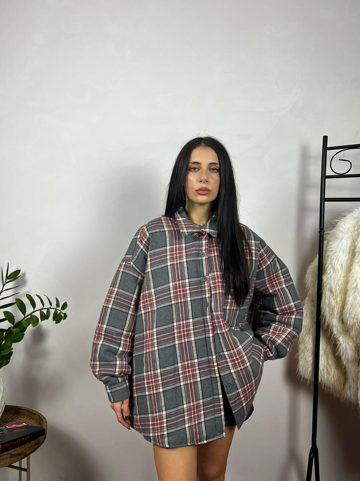 Shacket Tartan Grey