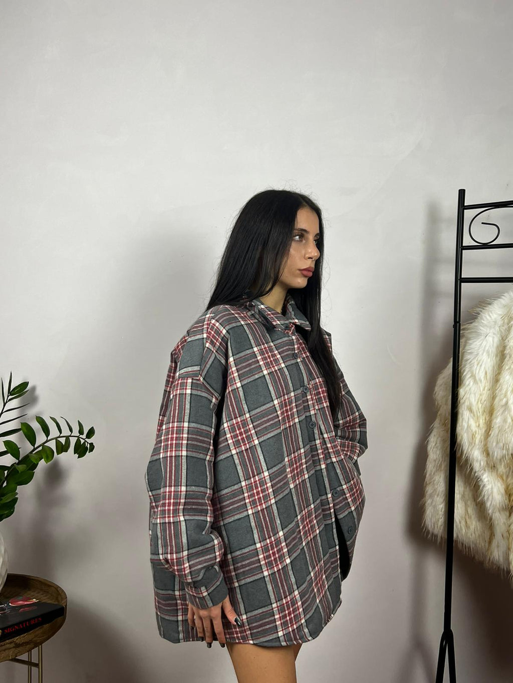 Shacket Tartan Grey