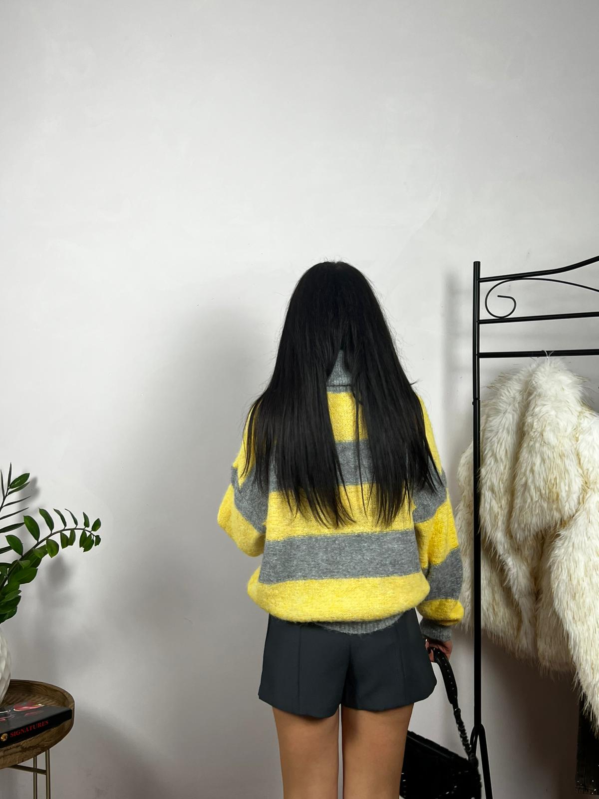 Stripe Zip Knit