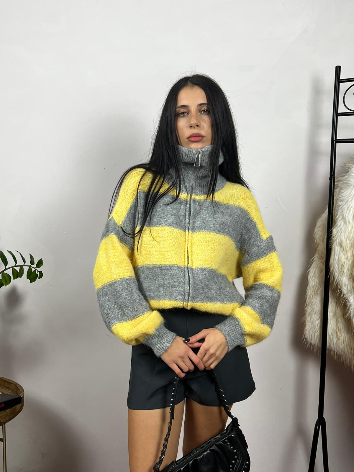 Stripe Zip Knit