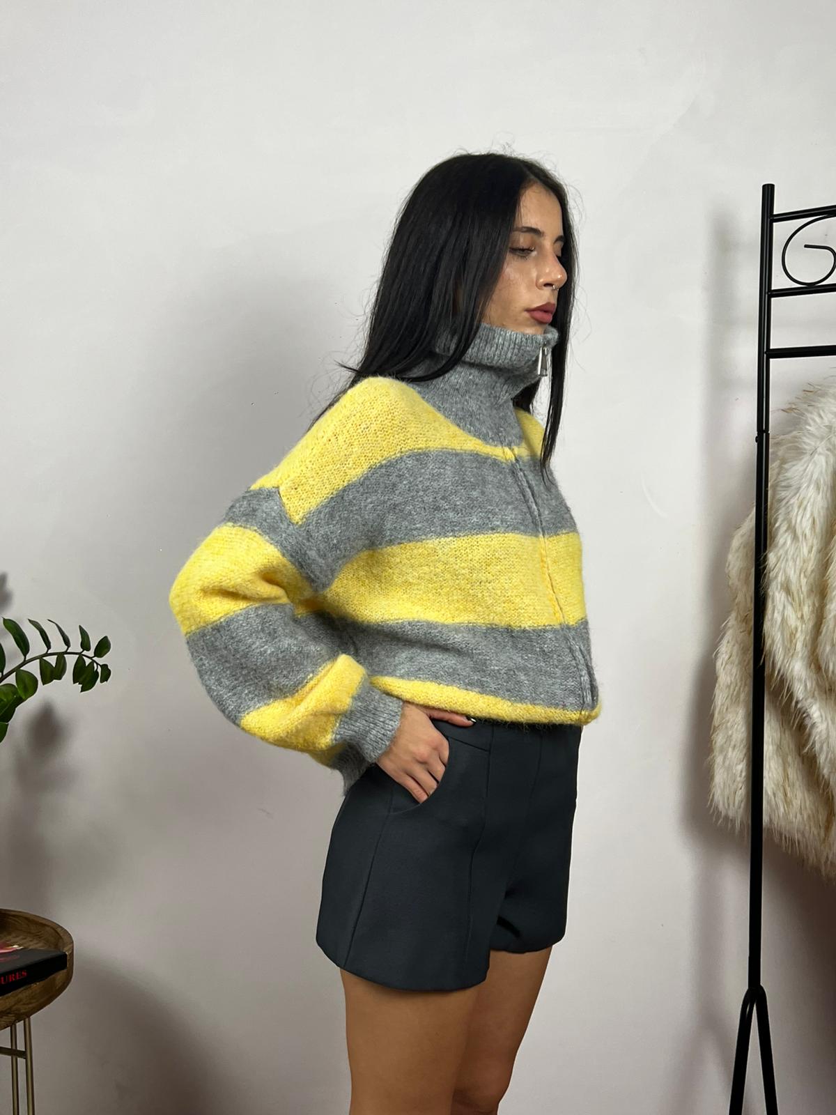 Stripe Zip Knit