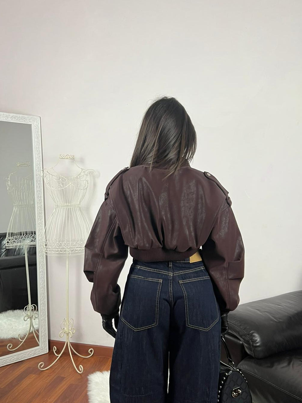 BOMBER CROP SIENNA